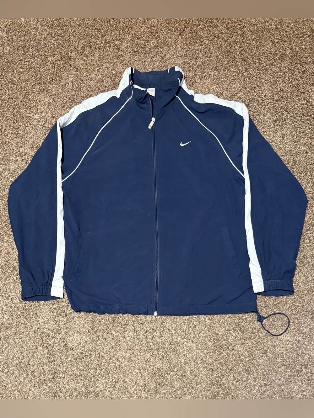 Vintage Y2K Nike Windbreaker Track Jacket Men’s XL Navy Full Zip Mesh Lined